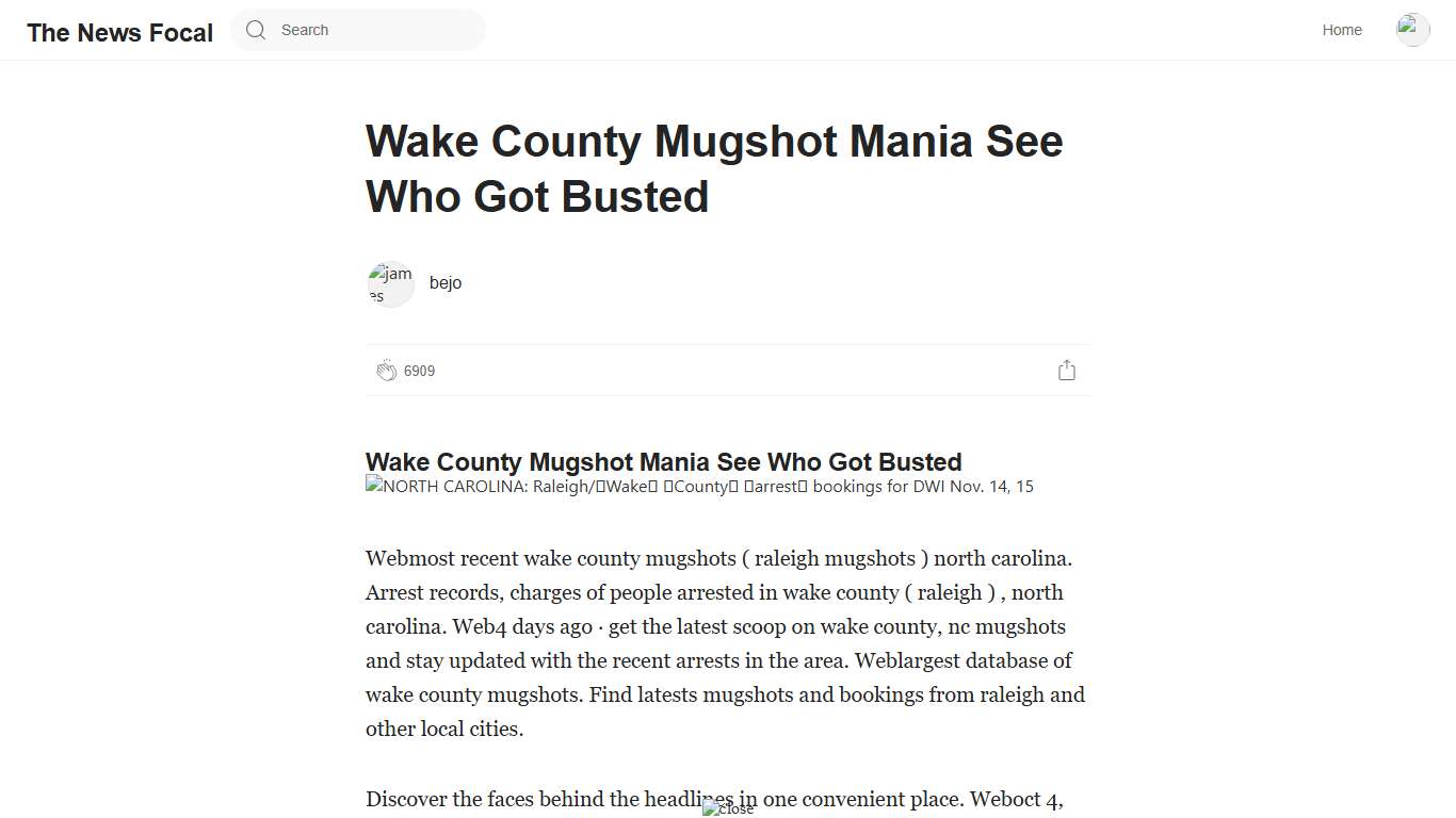 Wake County Mugshot Mania See Who Got Busted